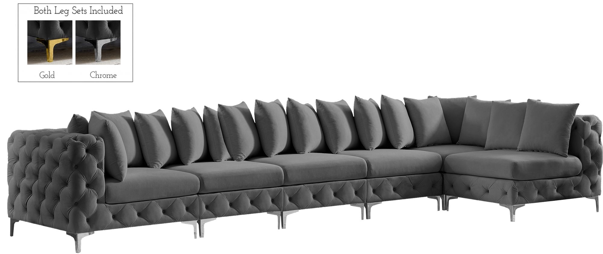 Tremblay 168" 6-Piece Velvet Modular Sectional
