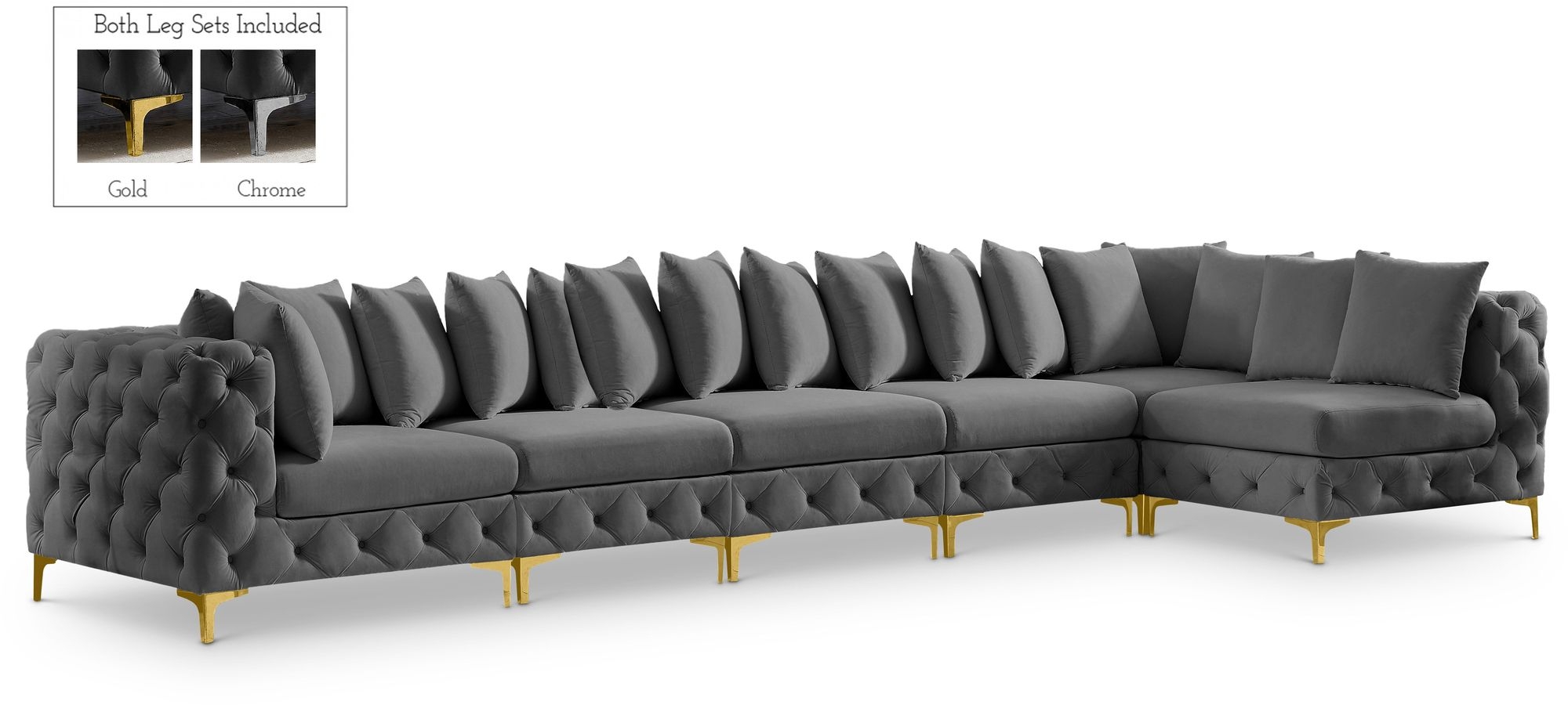 Tremblay 168" 6-Piece Velvet Modular Sectional