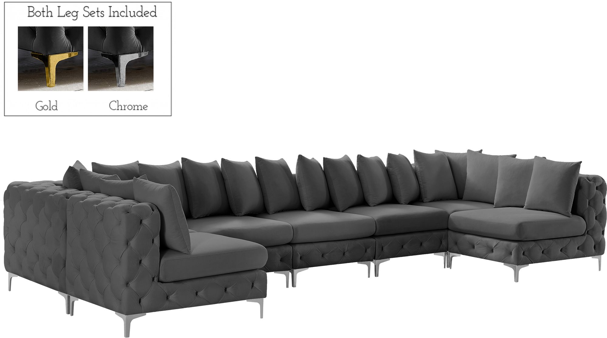 Tremblay 168" 7-Piece Velvet Modular Sectional