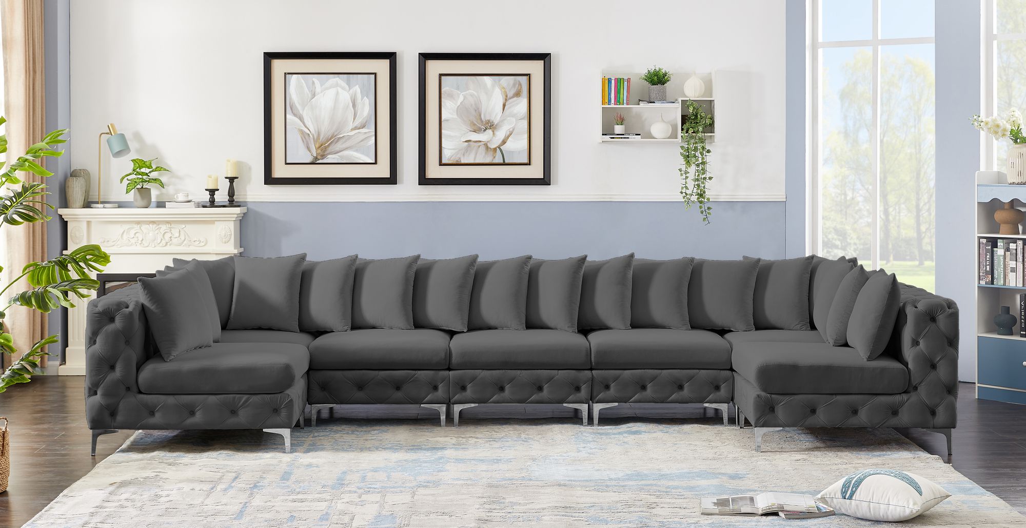 Tremblay 168" 7-Piece Velvet Modular Sectional