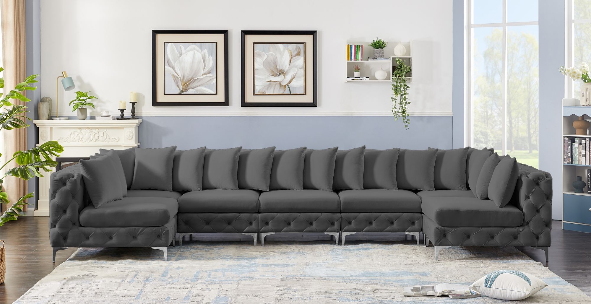 Tremblay 168" 7-Piece Velvet Modular Sectional