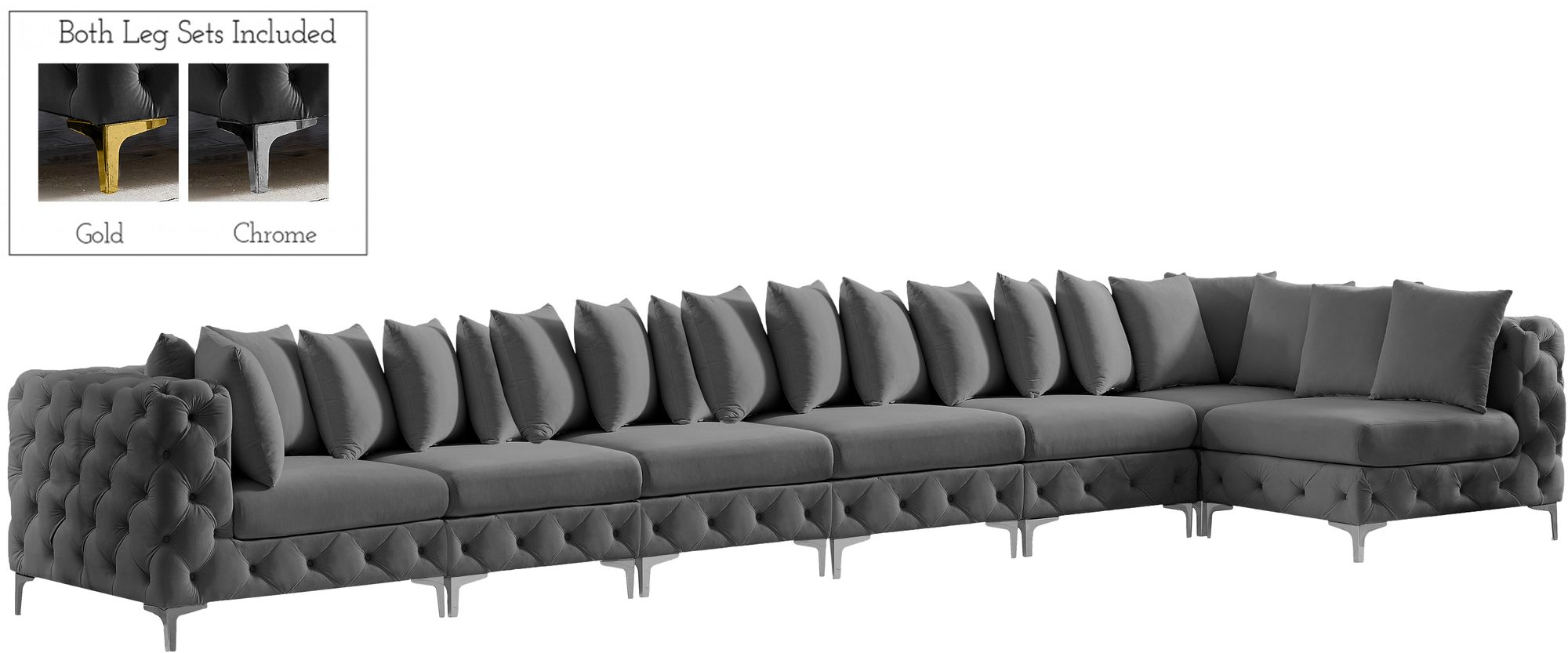 Tremblay 198" 7-Piece Velvet Modular Sectional