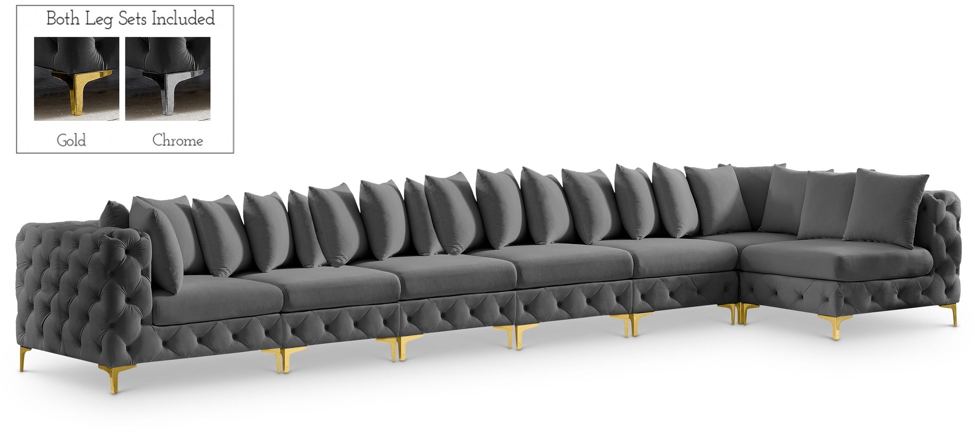 Tremblay 198" 7-Piece Velvet Modular Sectional