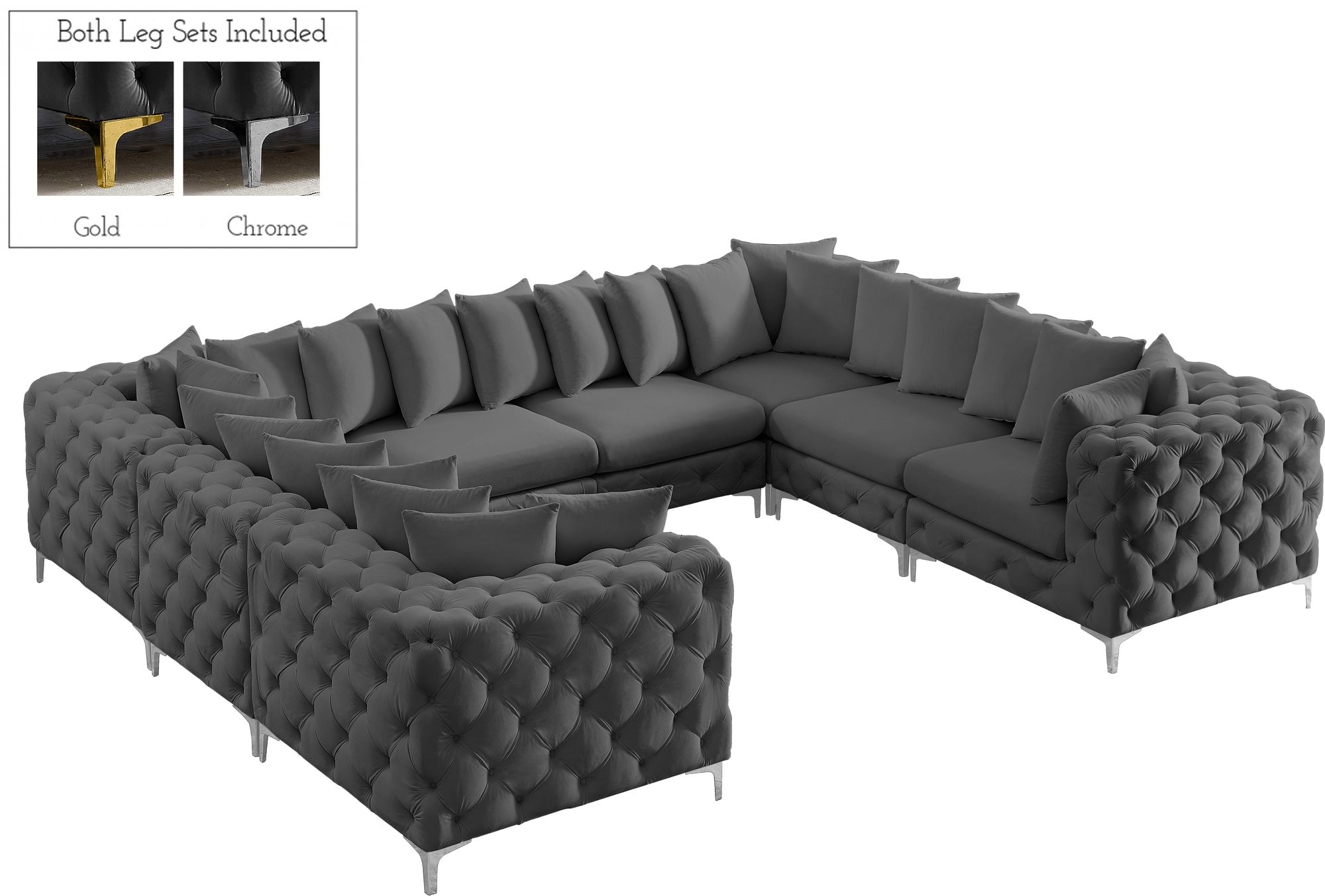 Tremblay 138" 8-Piece Velvet Modular Sectional