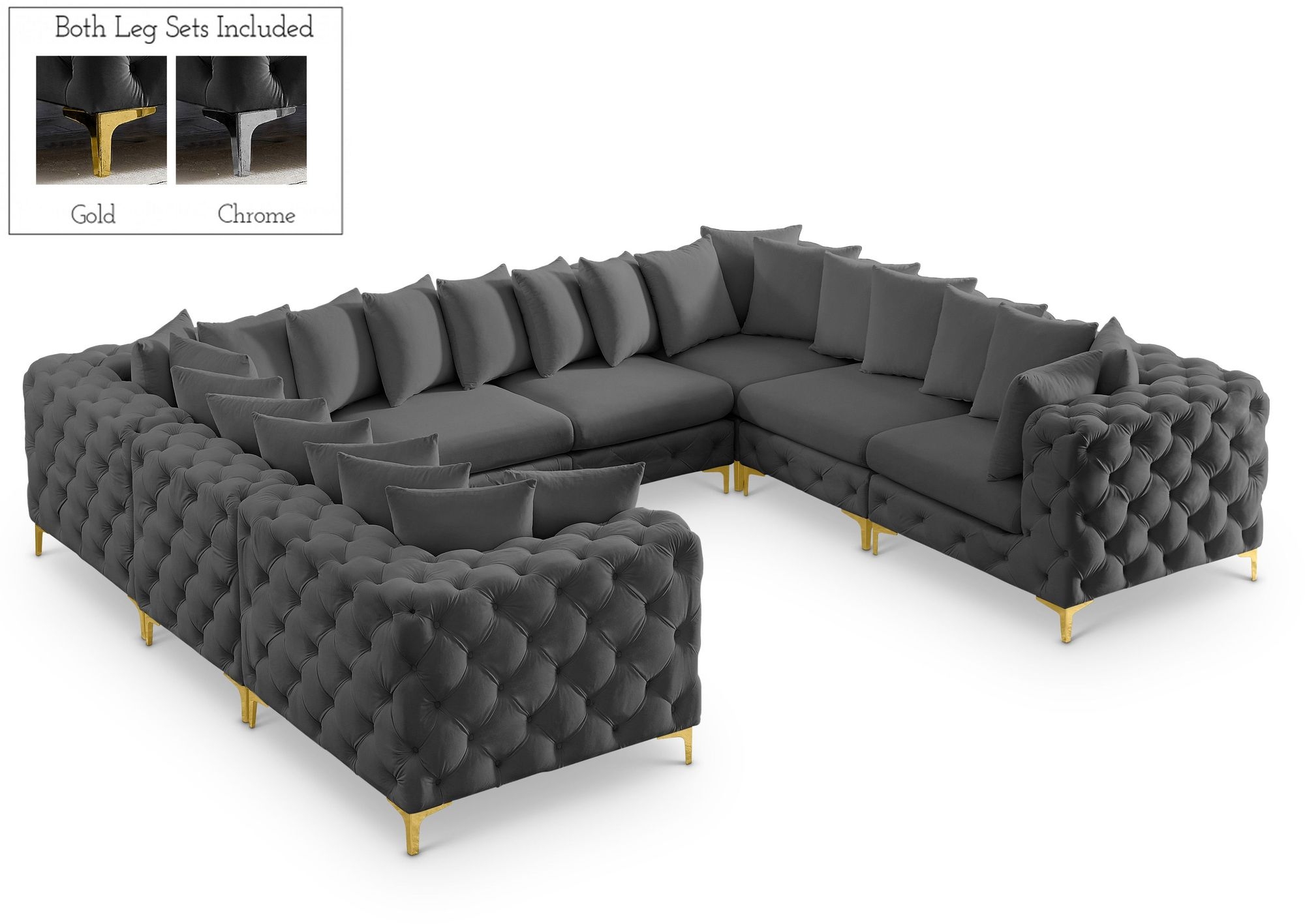 Tremblay 138" 8-Piece Velvet Modular Sectional