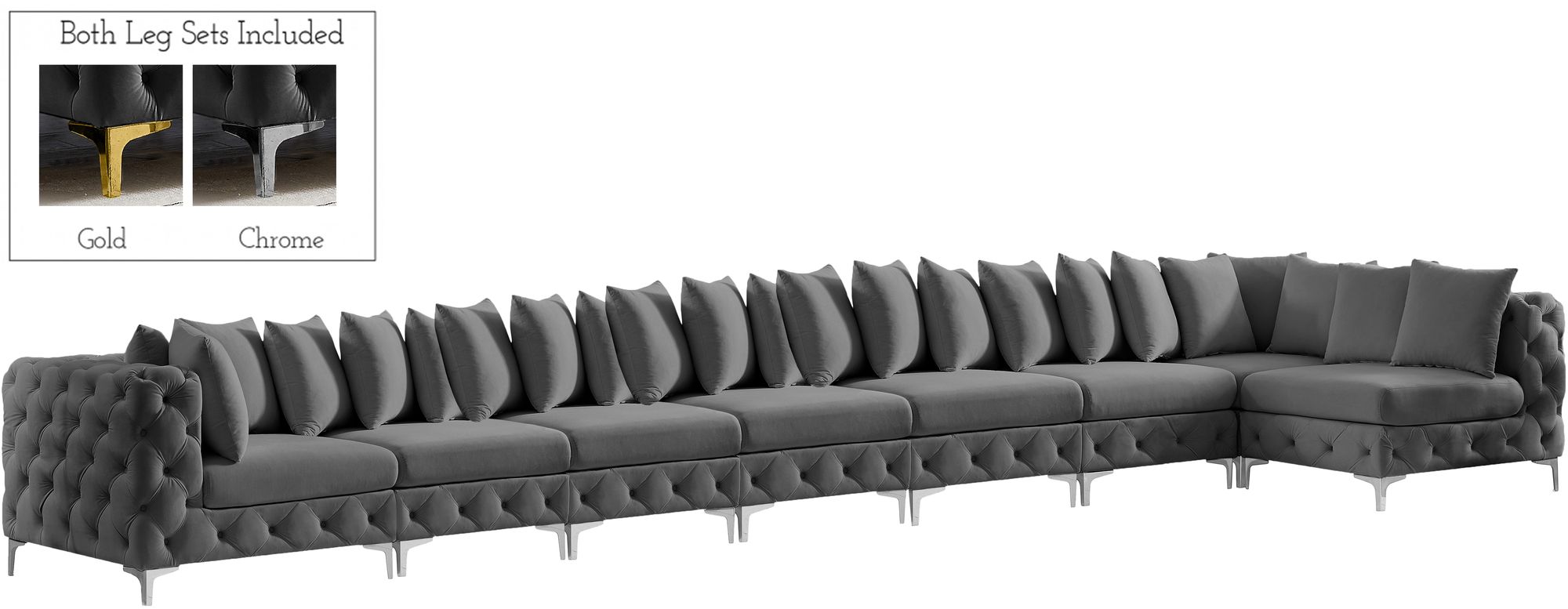 Tremblay 228" 8-Piece Velvet Modular Sectional