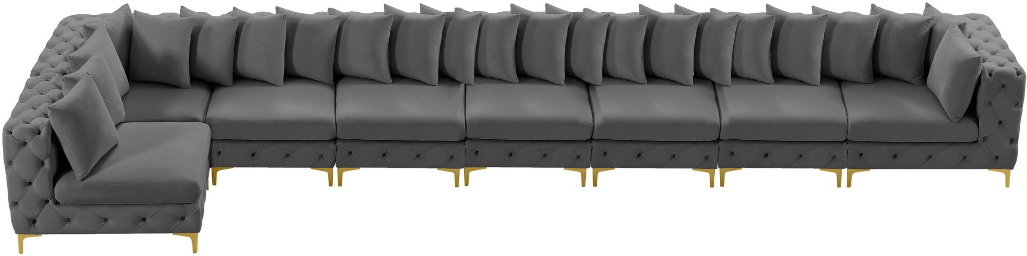 Tremblay 228" 8-Piece Velvet Modular Sectional