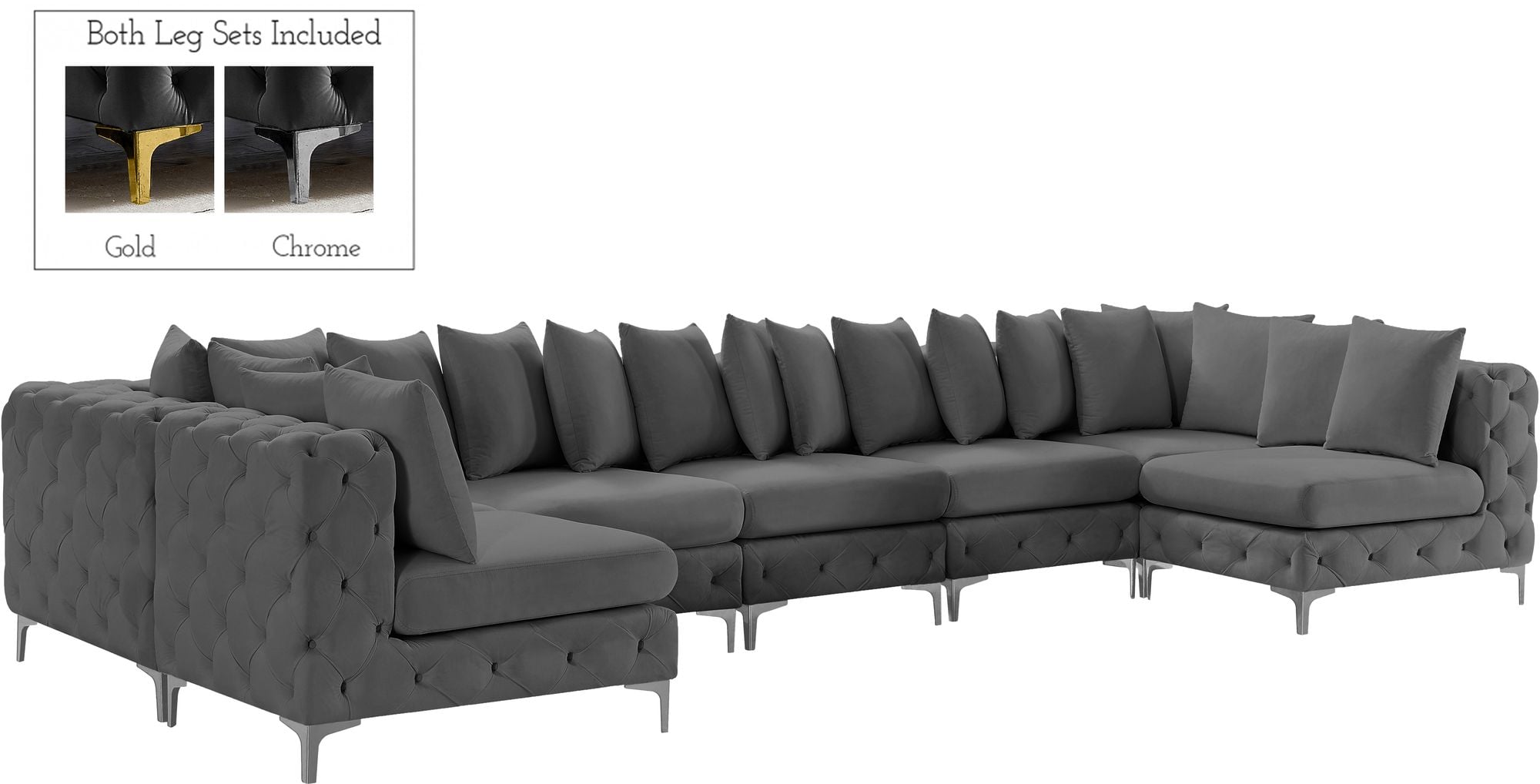 Tremblay 198" 8-Piece Velvet Modular Sectional