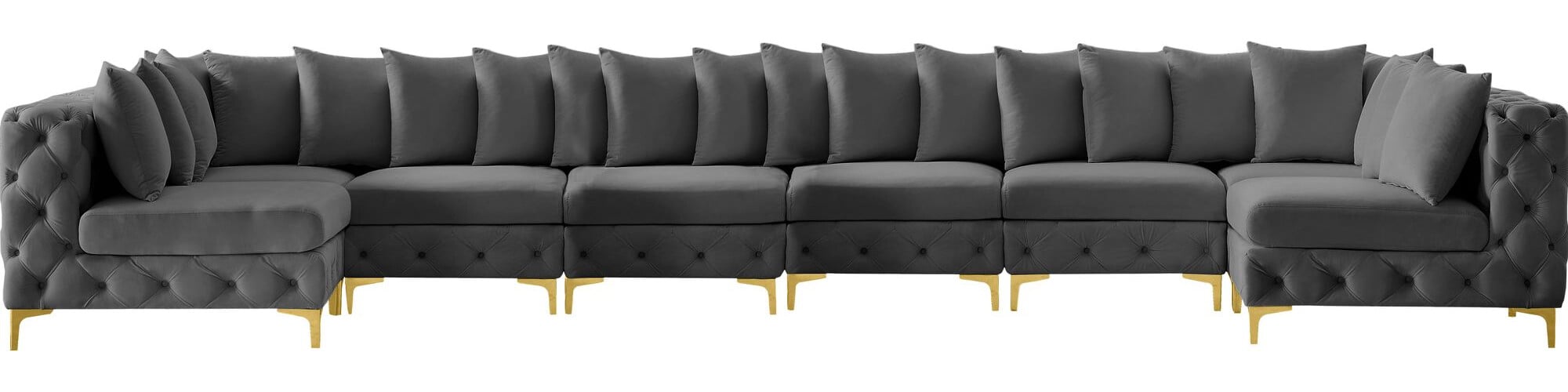 Tremblay 198" 8-Piece Velvet Modular Sectional