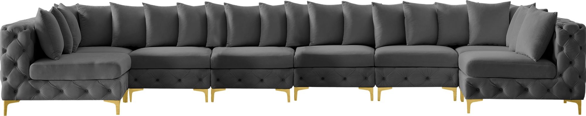 Tremblay 198" 8-Piece Velvet Modular Sectional