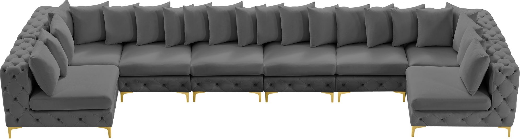 Tremblay 198" 8-Piece Velvet Modular Sectional