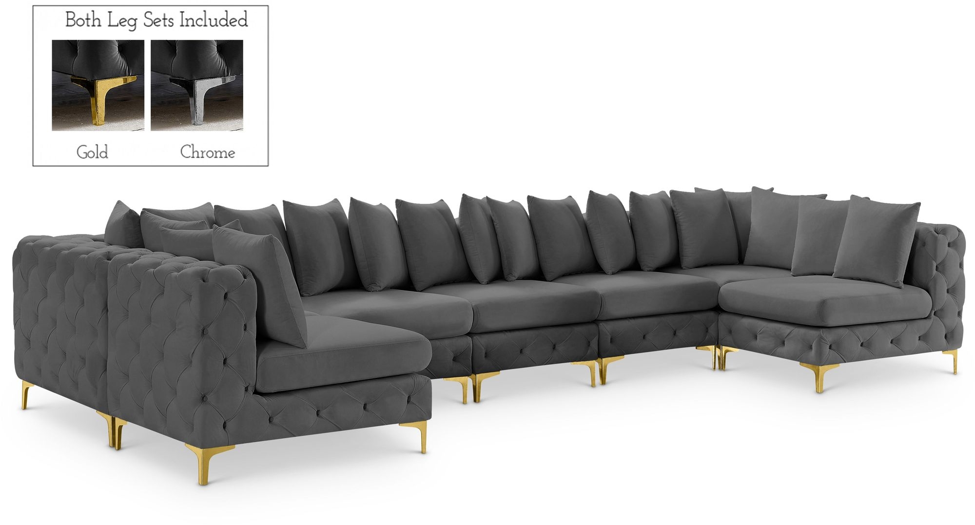 Tremblay 198" 8-Piece Velvet Modular Sectional