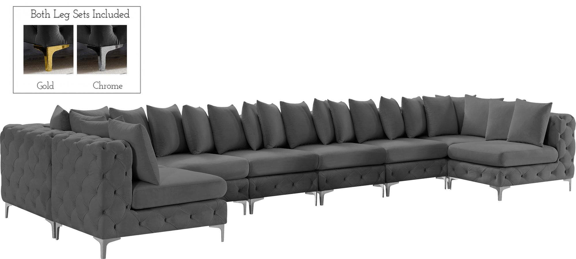 Tremblay 228" 9-Piece Velvet Modular Sectional