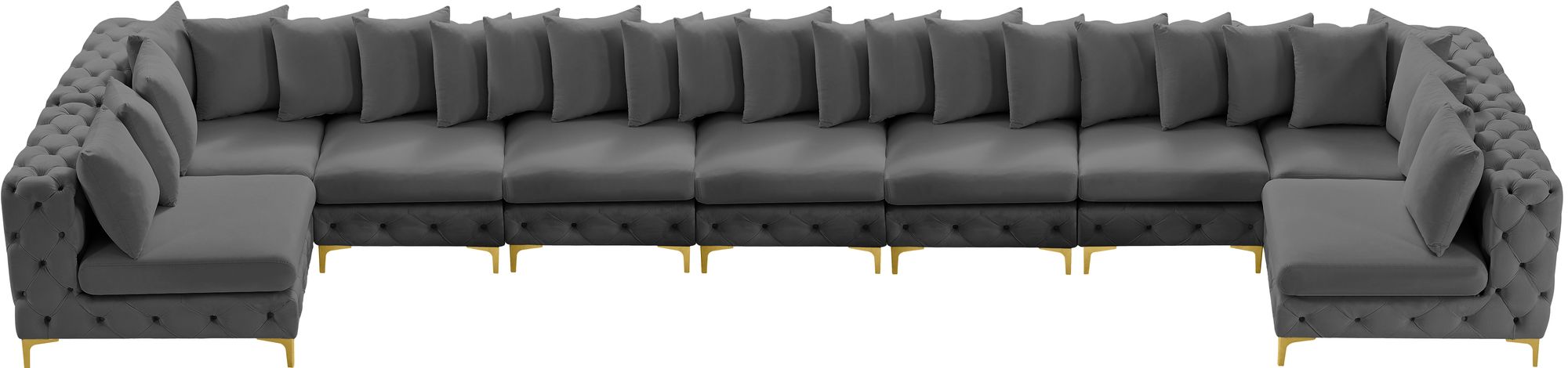 Tremblay 228" 9-Piece Velvet Modular Sectional