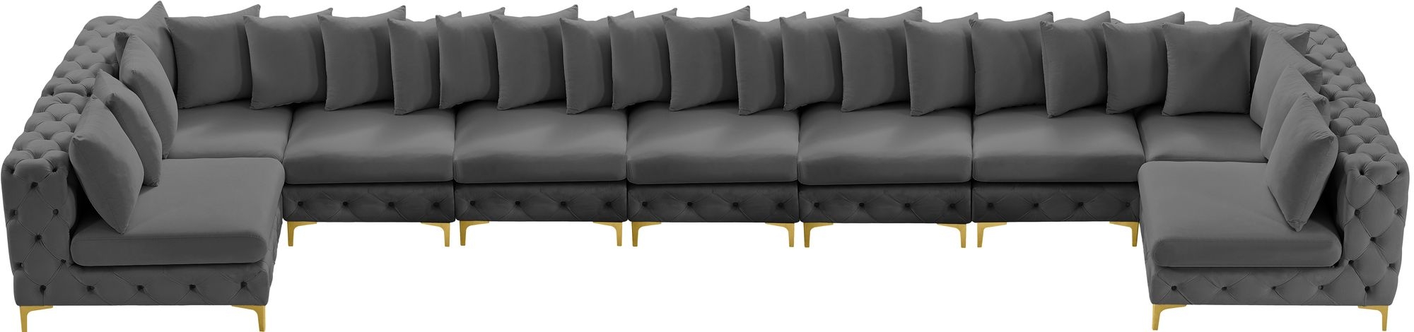 Tremblay 228" 9-Piece Velvet Modular Sectional
