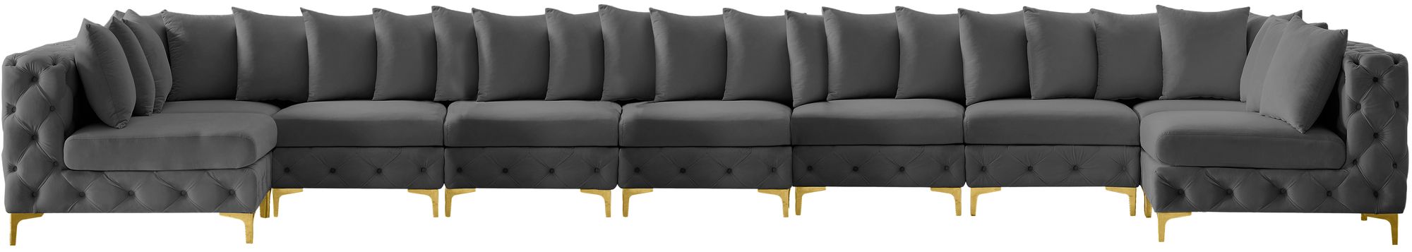 Tremblay 228" 9-Piece Velvet Modular Sectional