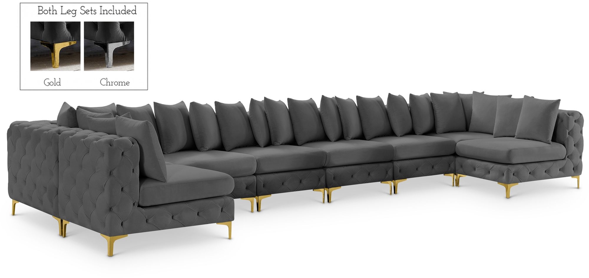 Tremblay 228" 9-Piece Velvet Modular Sectional