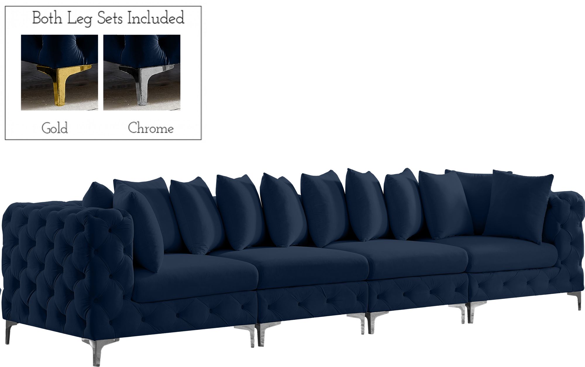 Tremblay 138" Velvet Modular Sofa