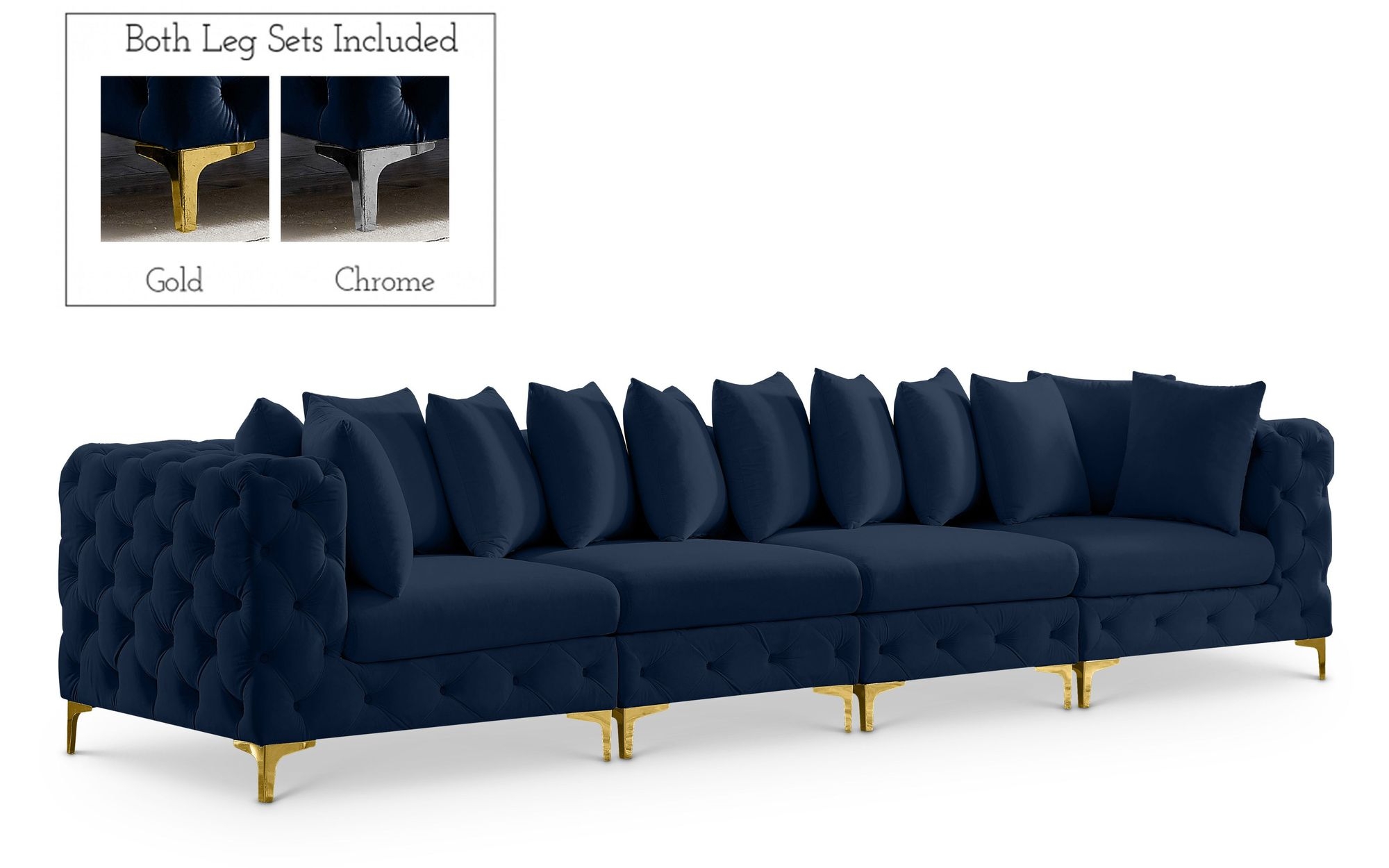 Tremblay 138" Velvet Modular Sofa
