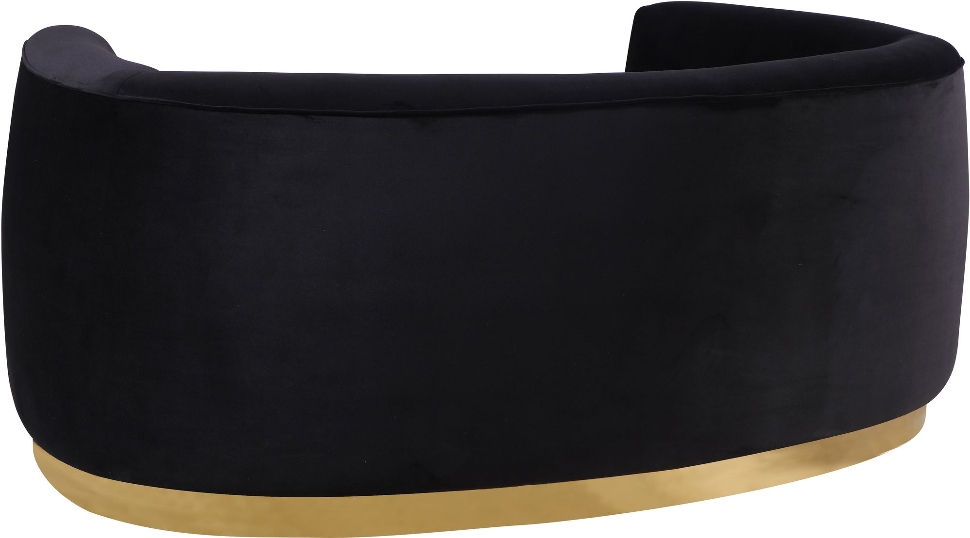 Julian Velvet Loveseat with Gold Stainless Steel Base