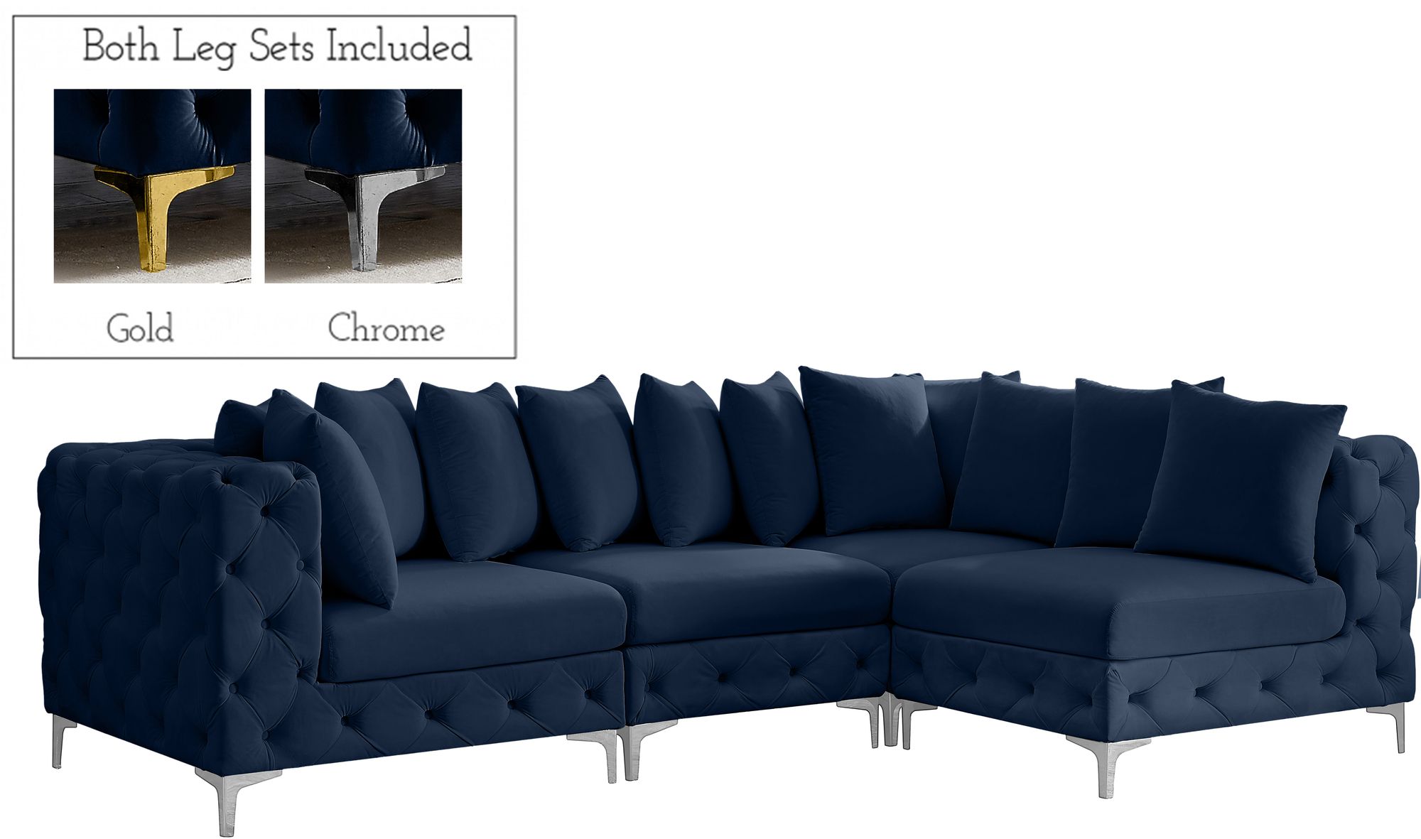 Tremblay 108" 4-Piece Velvet Modular Sectional