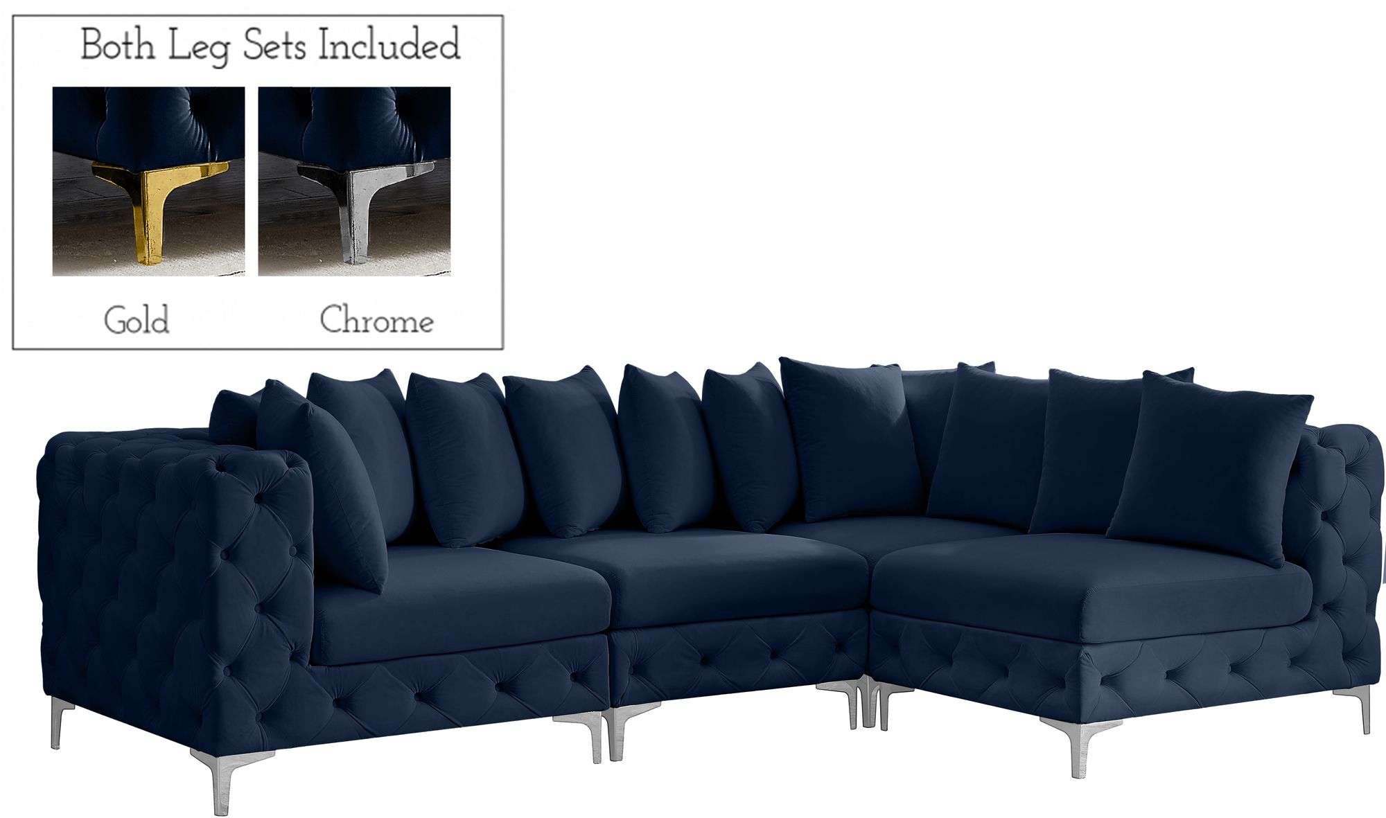 Tremblay 108" 4-Piece Velvet Modular Sectional