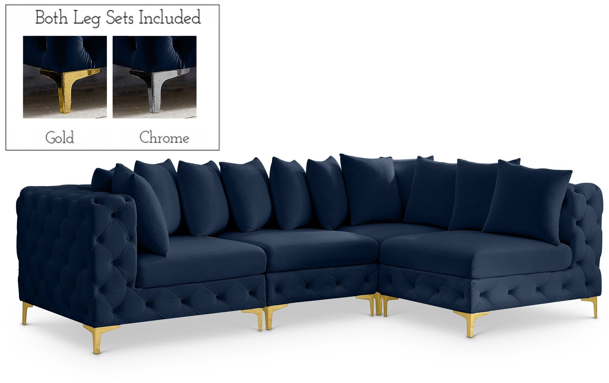 Tremblay 108" 4-Piece Velvet Modular Sectional