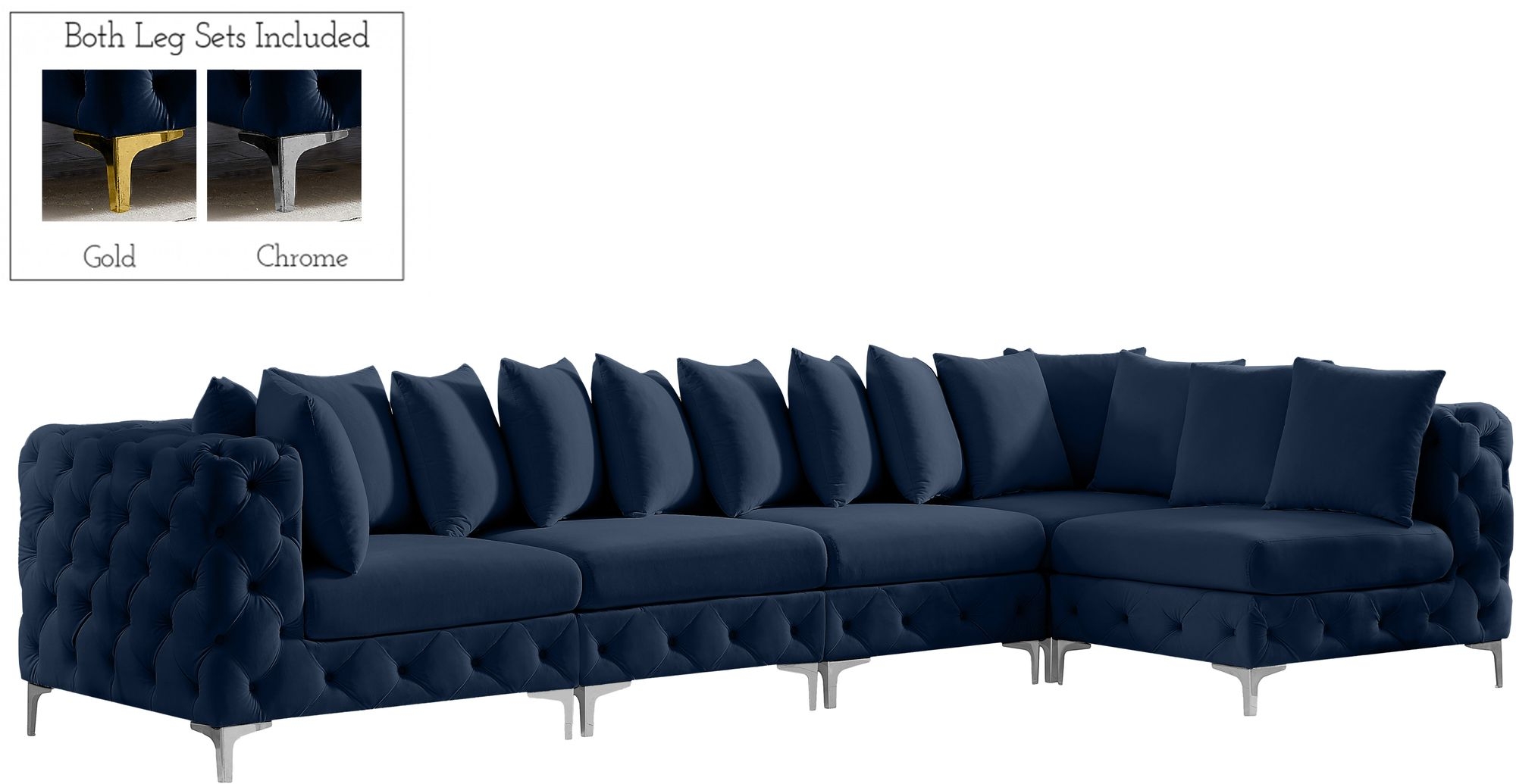 Tremblay 138" 5-Piece Velvet Modular Sectional