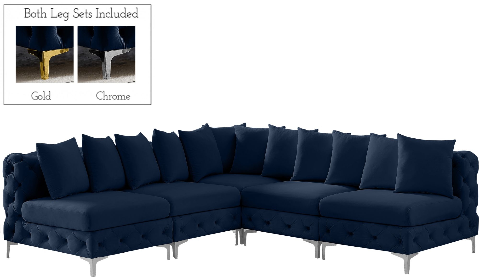 Tremblay 99" 5-Piece Velvet Modular Sectional
