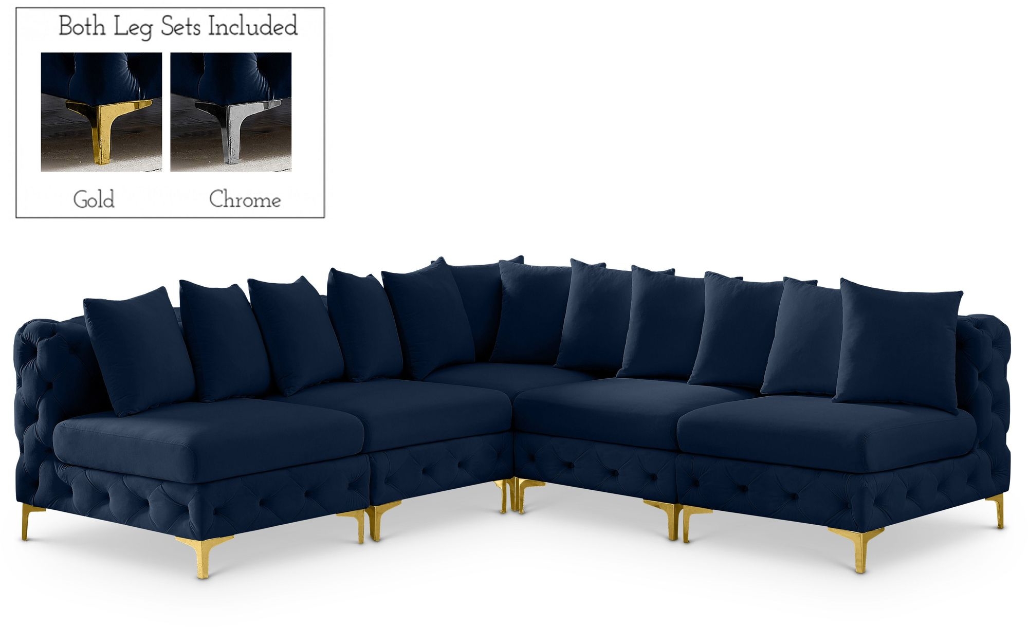 Tremblay 99" 5-Piece Velvet Modular Sectional