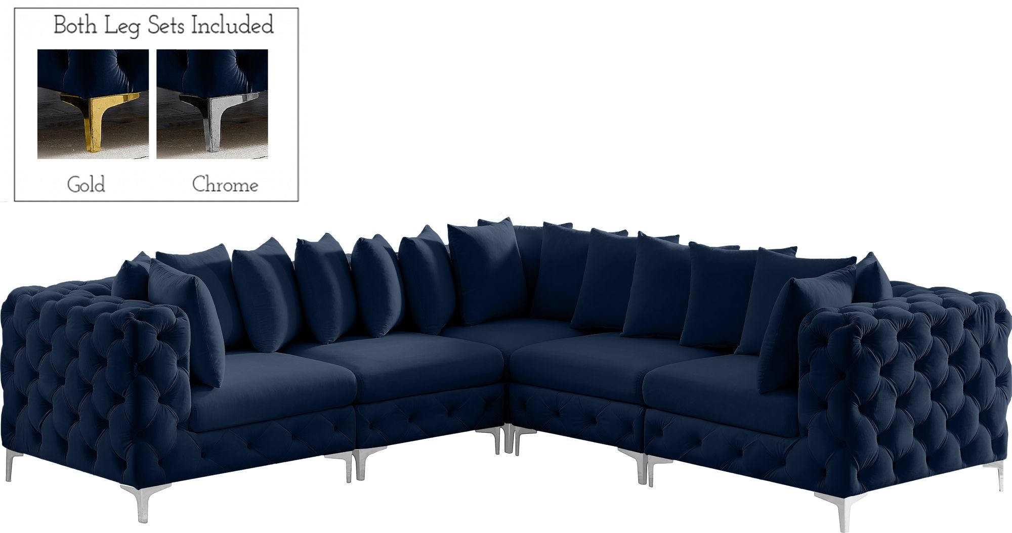 Tremblay 108" 5-Piece Velvet Modular Corner Sectional