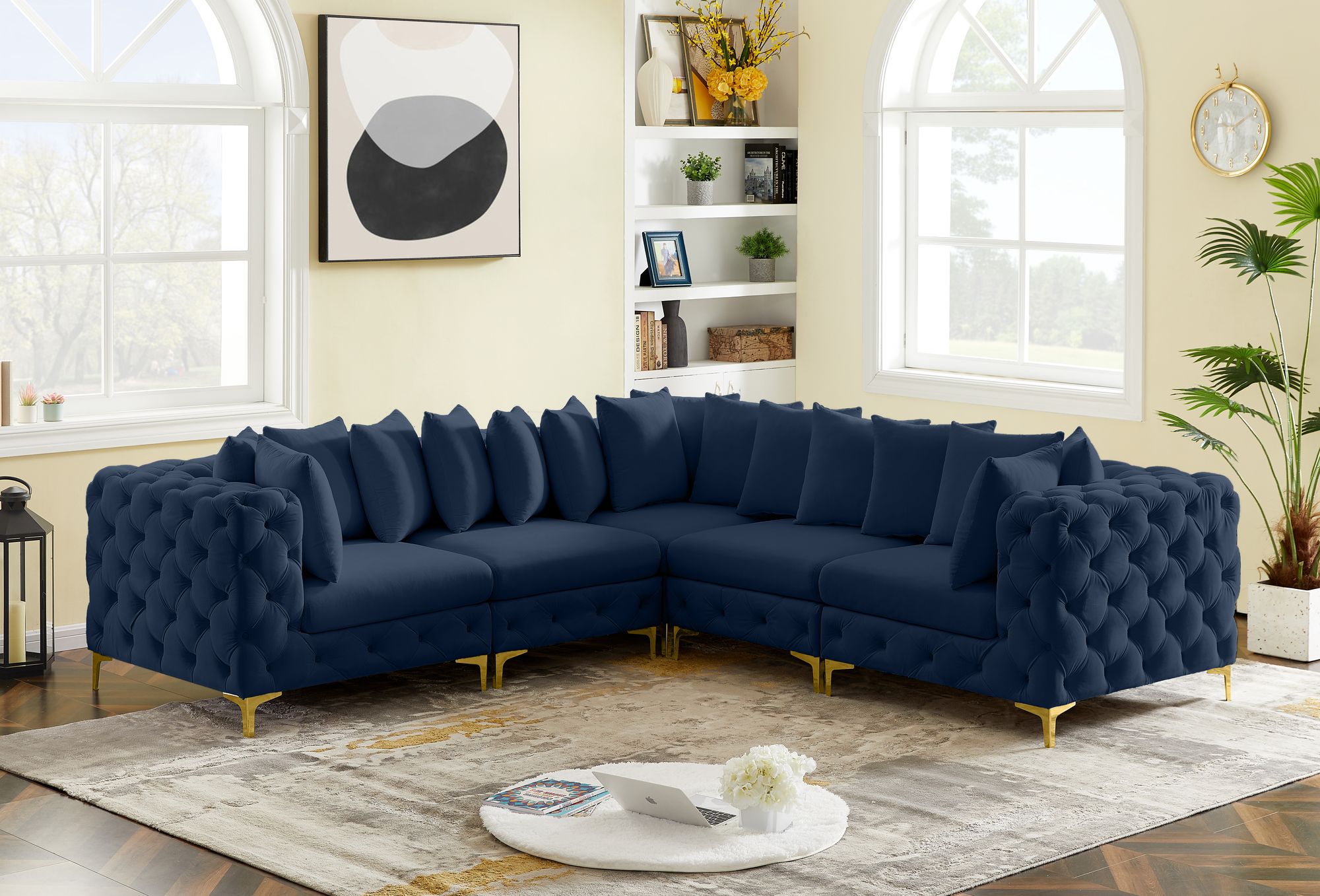 Tremblay 108" 5-Piece Velvet Modular Corner Sectional
