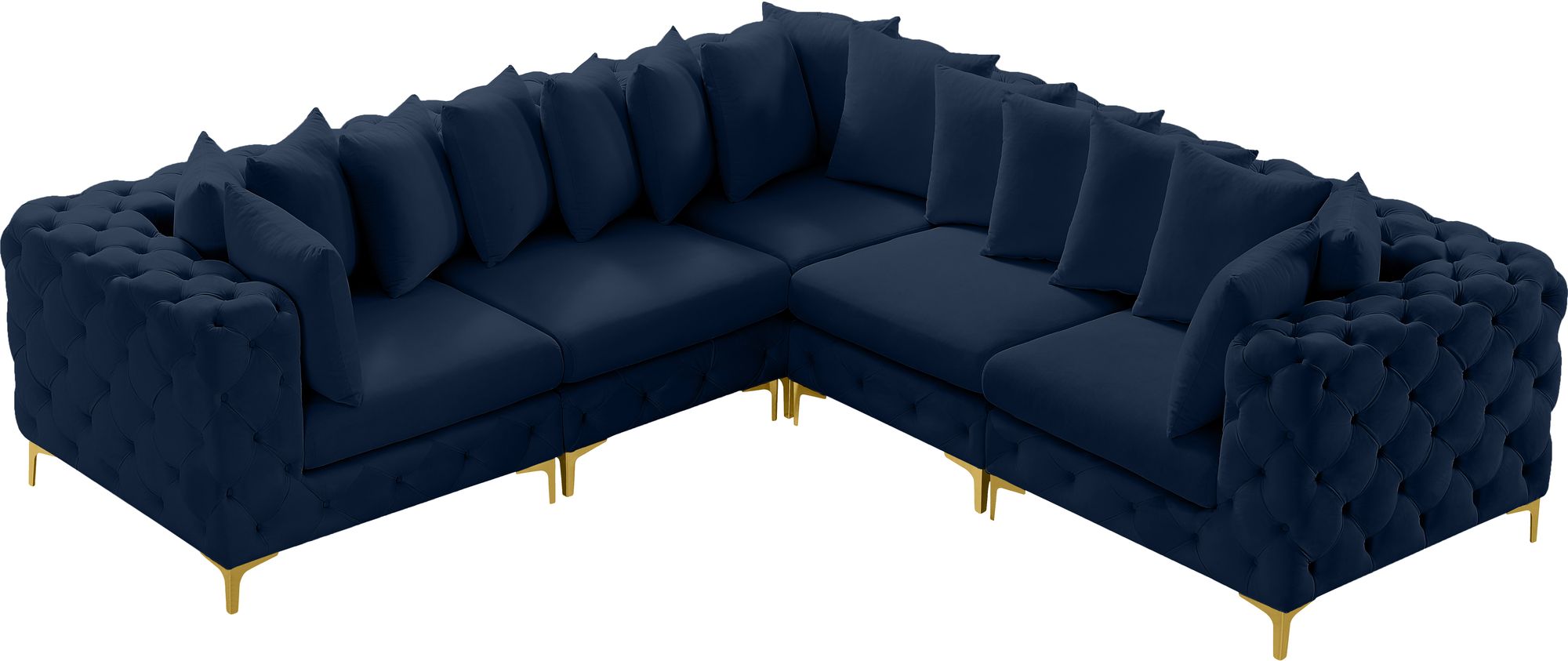 Tremblay 108" 5-Piece Velvet Modular Corner Sectional