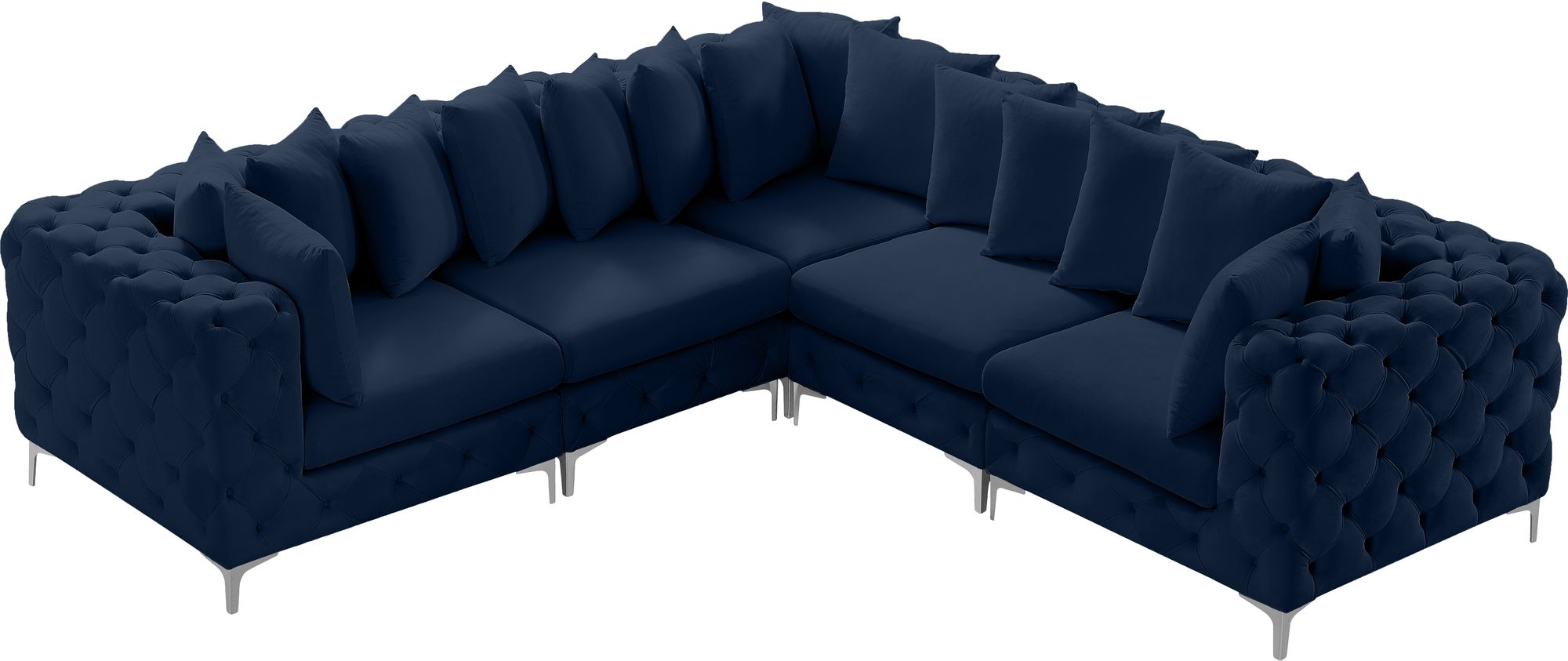 Tremblay 108" 5-Piece Velvet Modular Corner Sectional