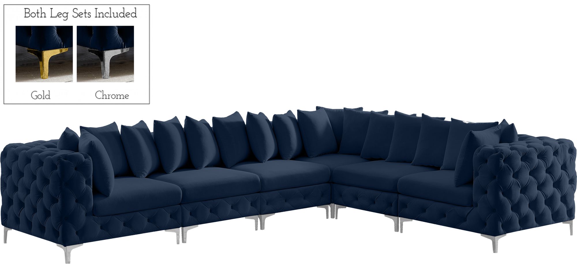 Tremblay 138" 6-Piece Velvet Modular Sectional