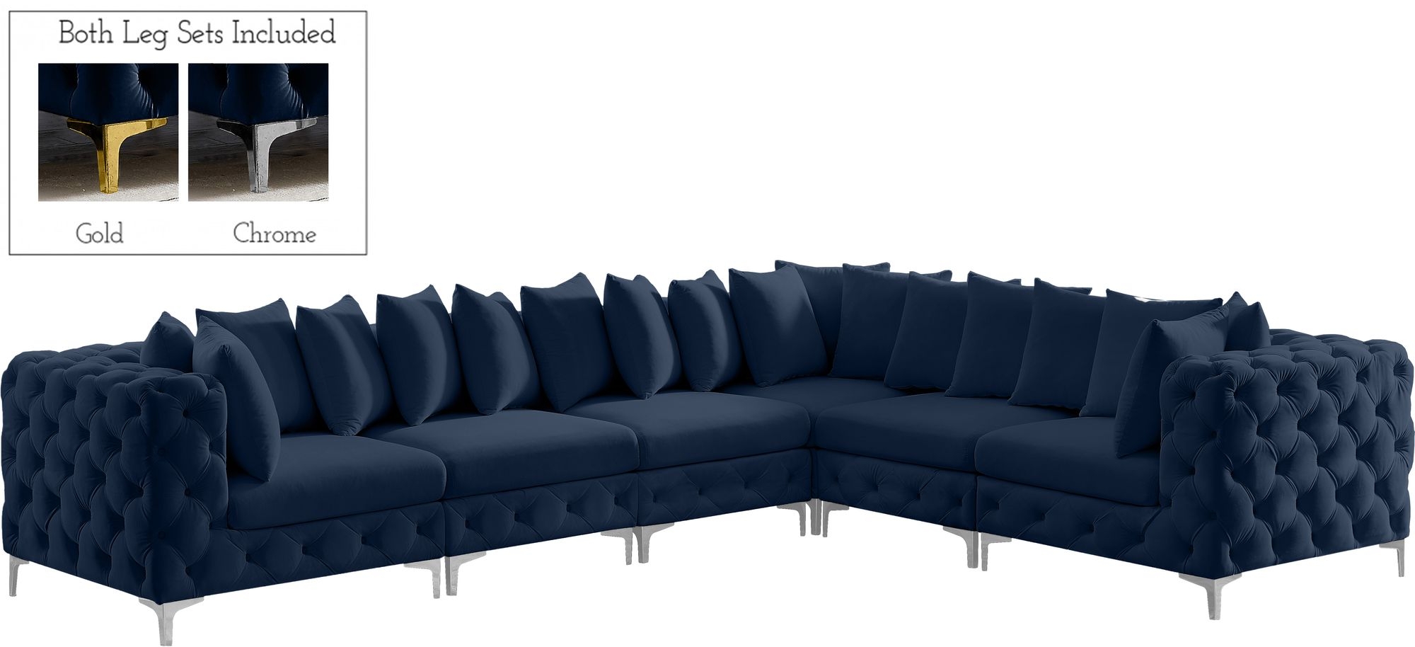 Tremblay 138" 6-Piece Velvet Modular Sectional