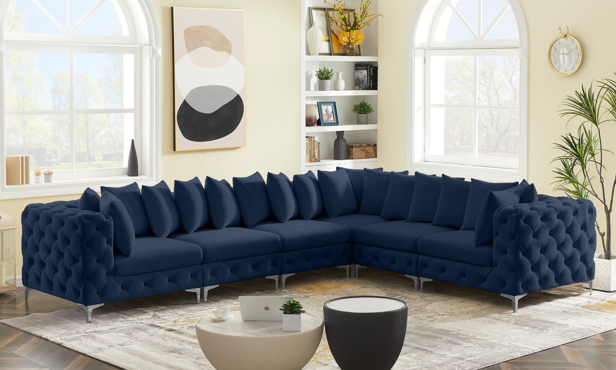 Tremblay 138" 6-Piece Velvet Modular Sectional
