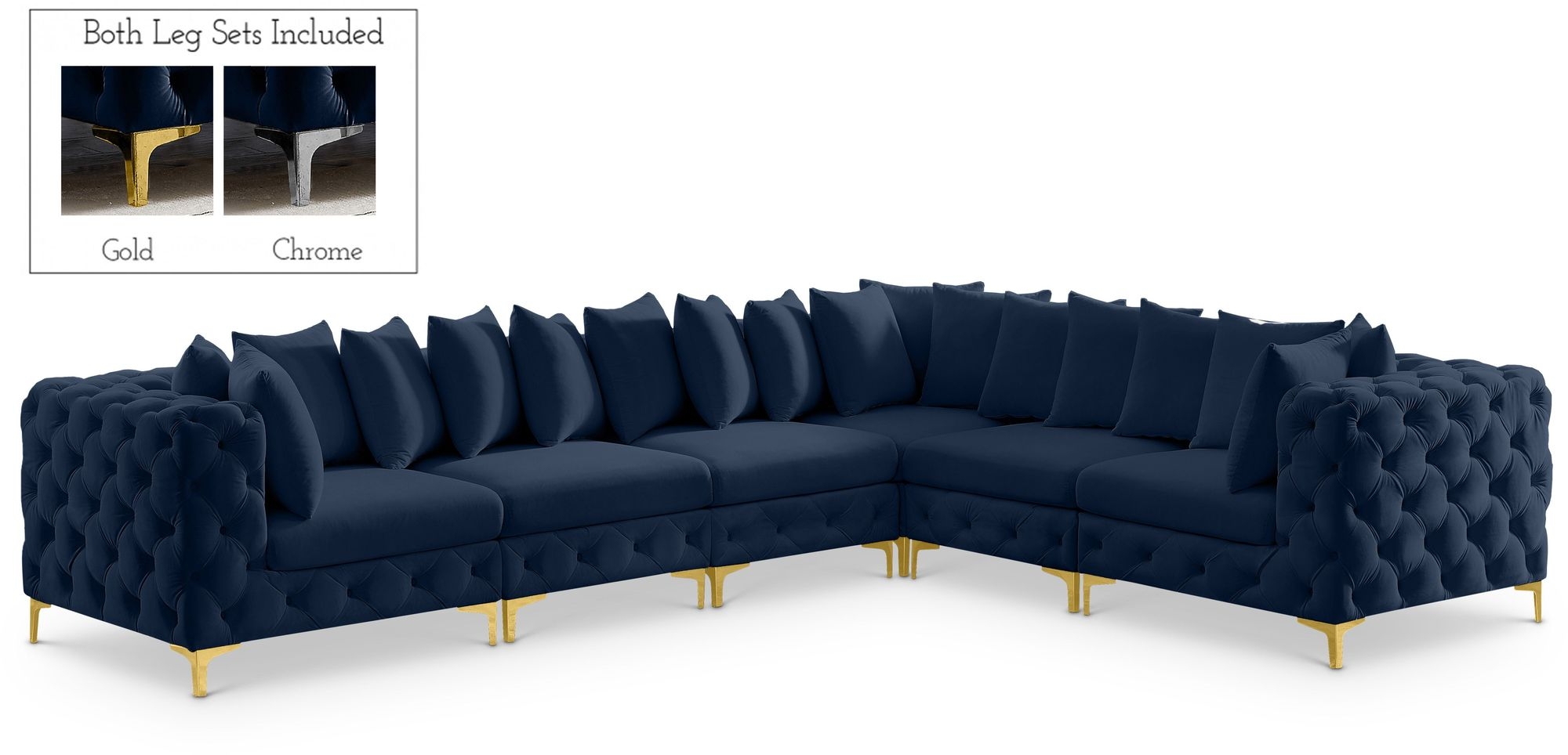 Tremblay 138" 6-Piece Velvet Modular Sectional