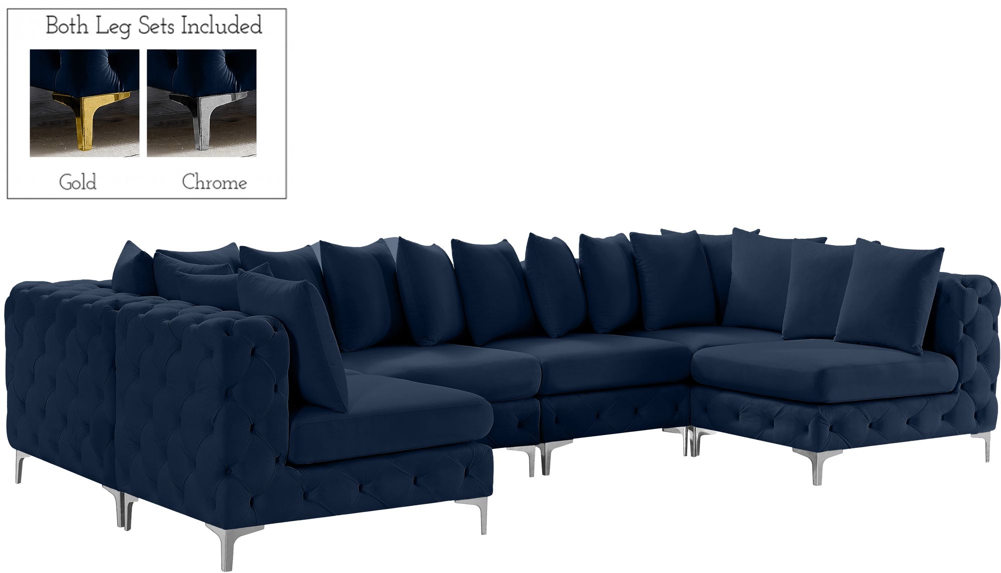 Tremblay 138" 6-Piece Velvet Modular U-Shape Sectional