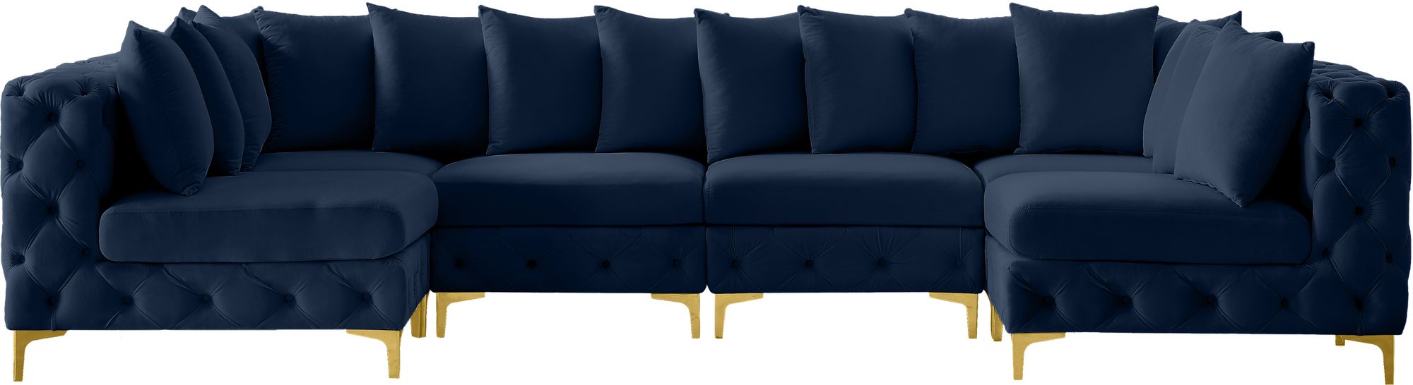 Tremblay 138" 6-Piece Velvet Modular U-Shape Sectional