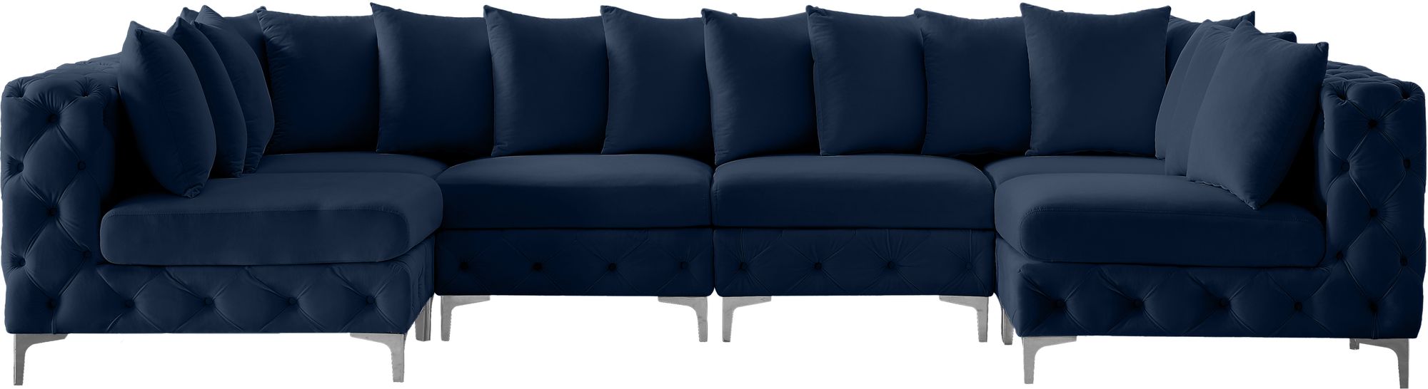 Tremblay 138" 6-Piece Velvet Modular U-Shape Sectional