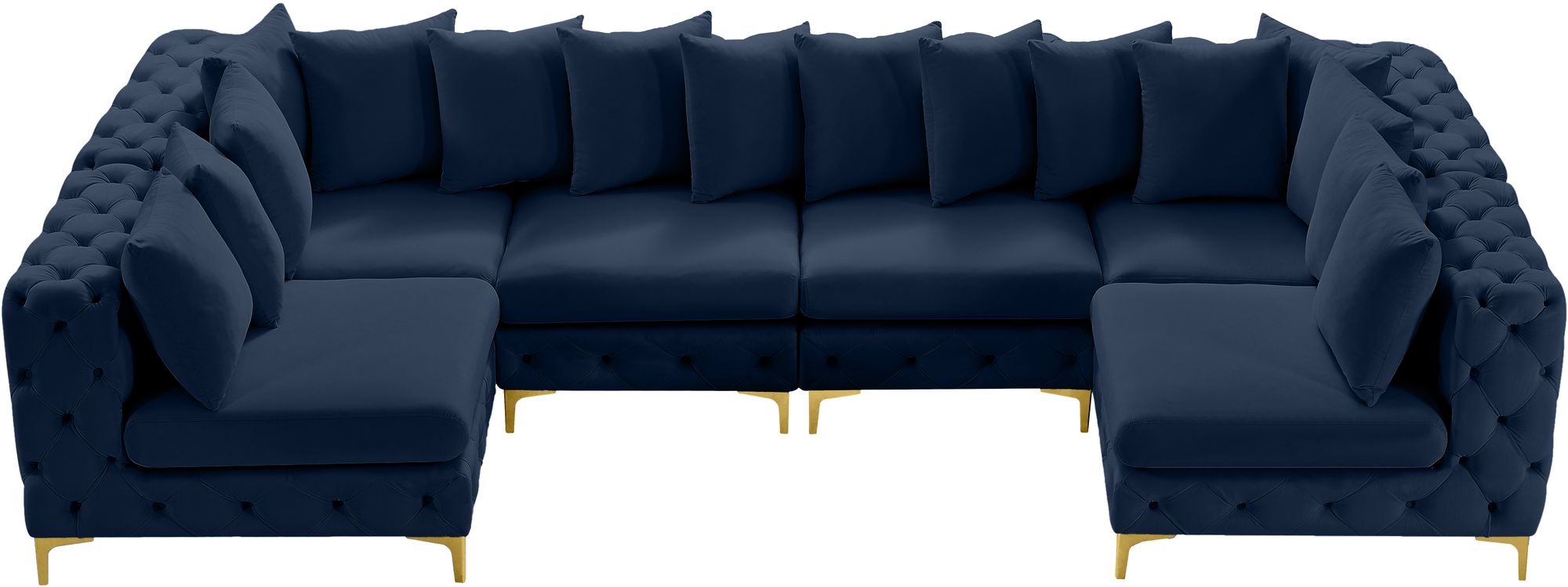 Tremblay 138" 6-Piece Velvet Modular U-Shape Sectional
