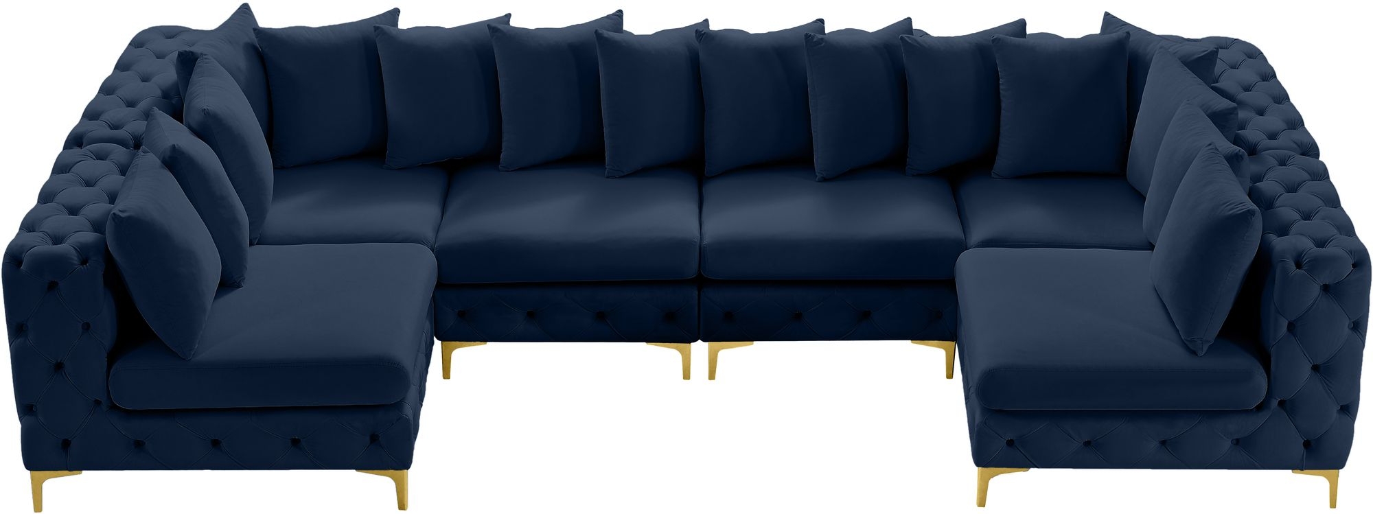Tremblay 138" 6-Piece Velvet Modular U-Shape Sectional