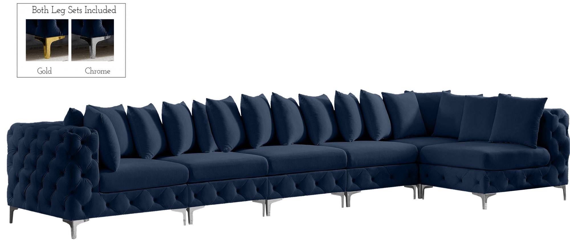 Tremblay 168" 6-Piece Velvet Modular Sectional