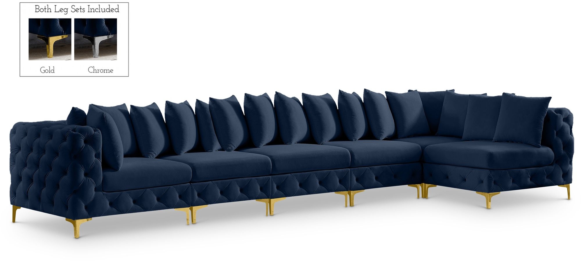 Tremblay 168" 6-Piece Velvet Modular Sectional