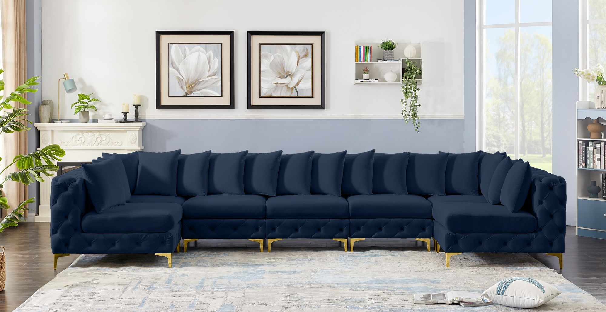 Tremblay 168" 7-Piece Velvet Modular Sectional