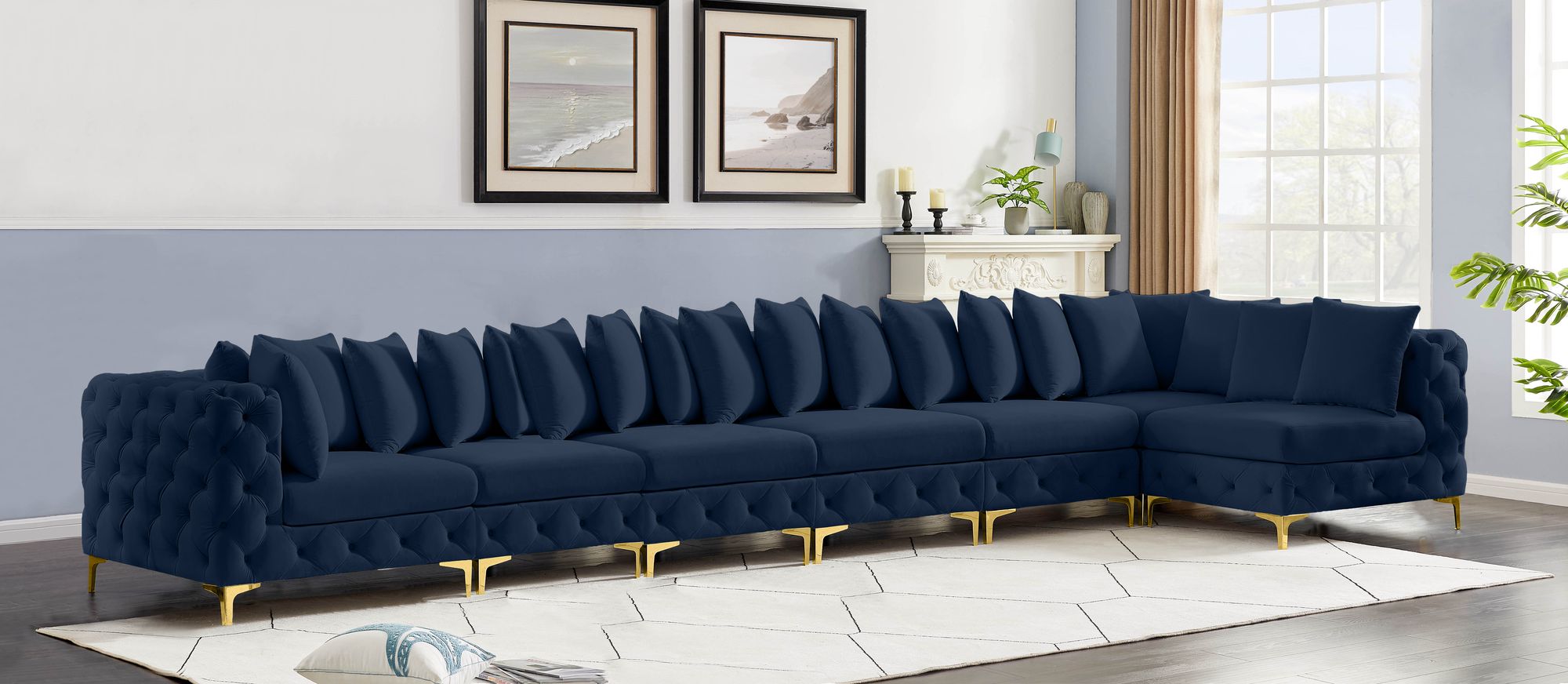 Tremblay 198" 7-Piece Velvet Modular Sectional