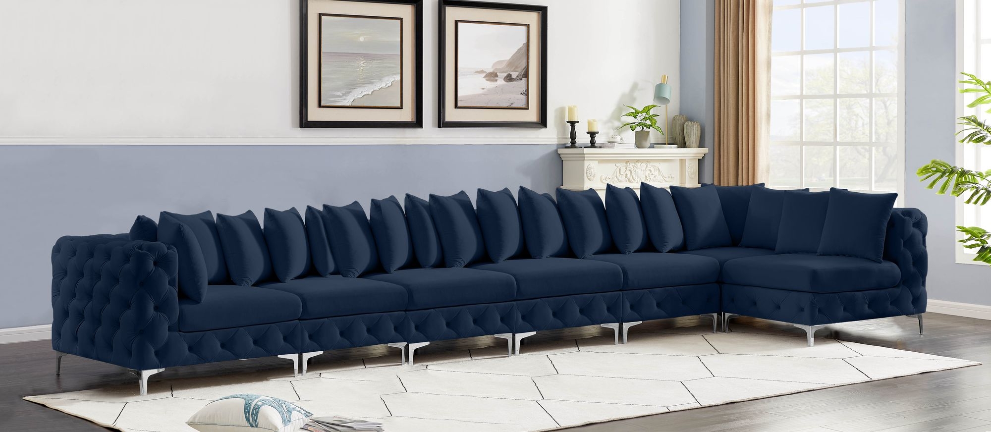 Tremblay 198" 7-Piece Velvet Modular Sectional