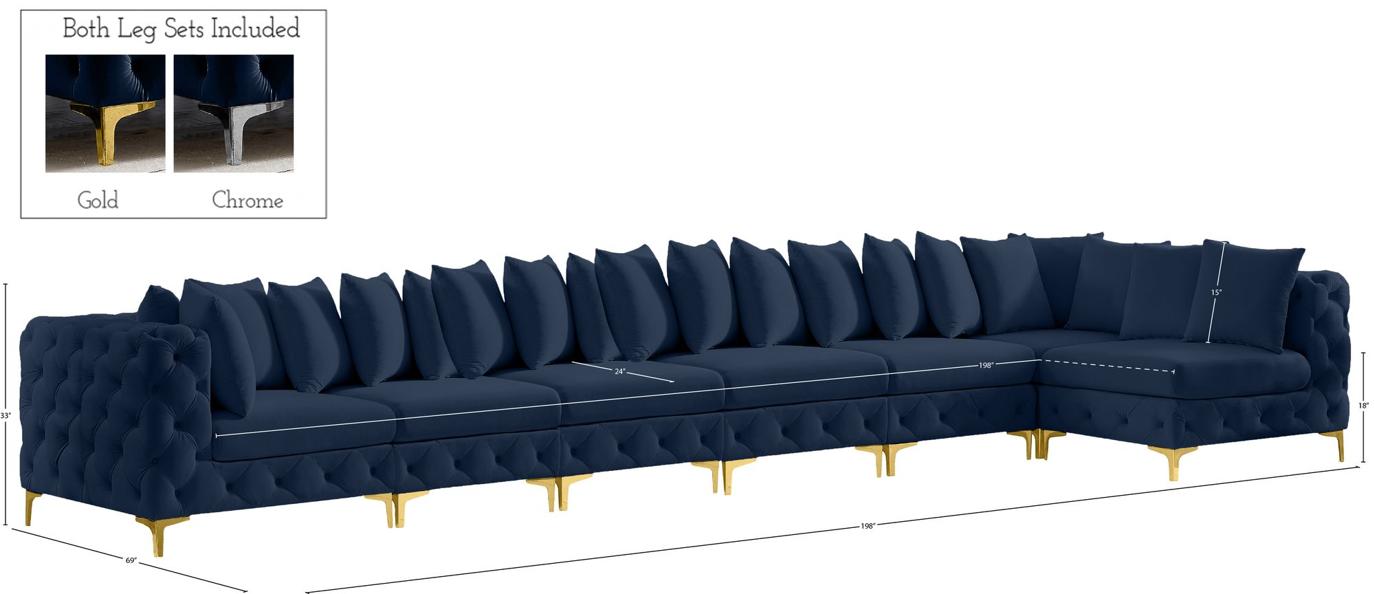Tremblay 198" 7-Piece Velvet Modular Sectional