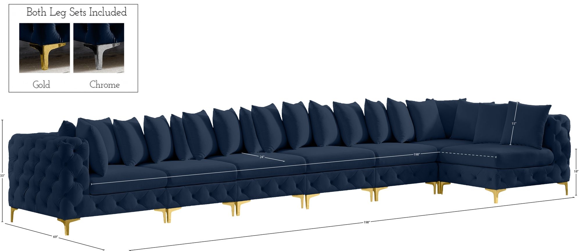 Tremblay 198" 7-Piece Velvet Modular Sectional